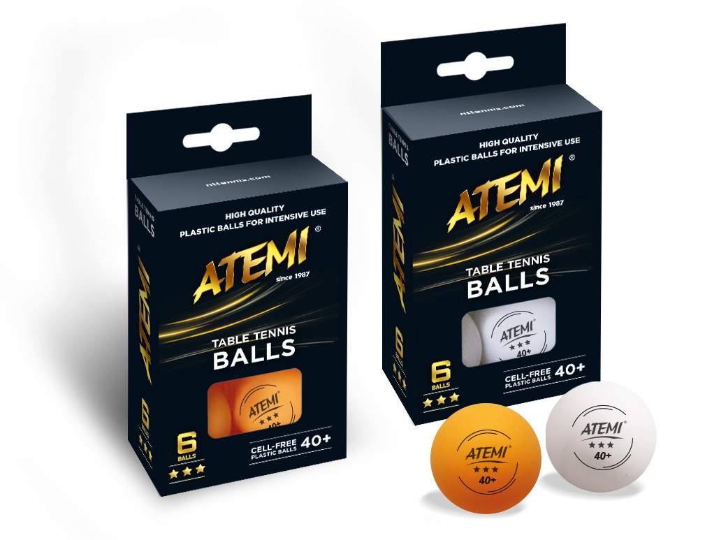 Уценка - Мячи для настольного тенниса Atemi 3* оранж., 6 шт.
