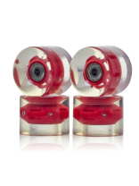 Набор колес для миниборда цвет красный с подсветкой (подшипник ABEC-5), AW-18.02