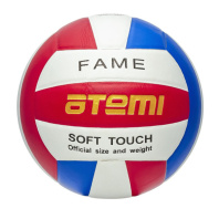 Мяч волейбольный Atemi FAME, синтетическая кожа PU Soft, красн/бел/син, 18 п, клееный, окруж 65-67