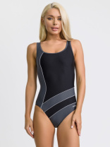 Купальник женский для бассейна,Цвет: черн/сер., Р-р: 42, SWAE 03C